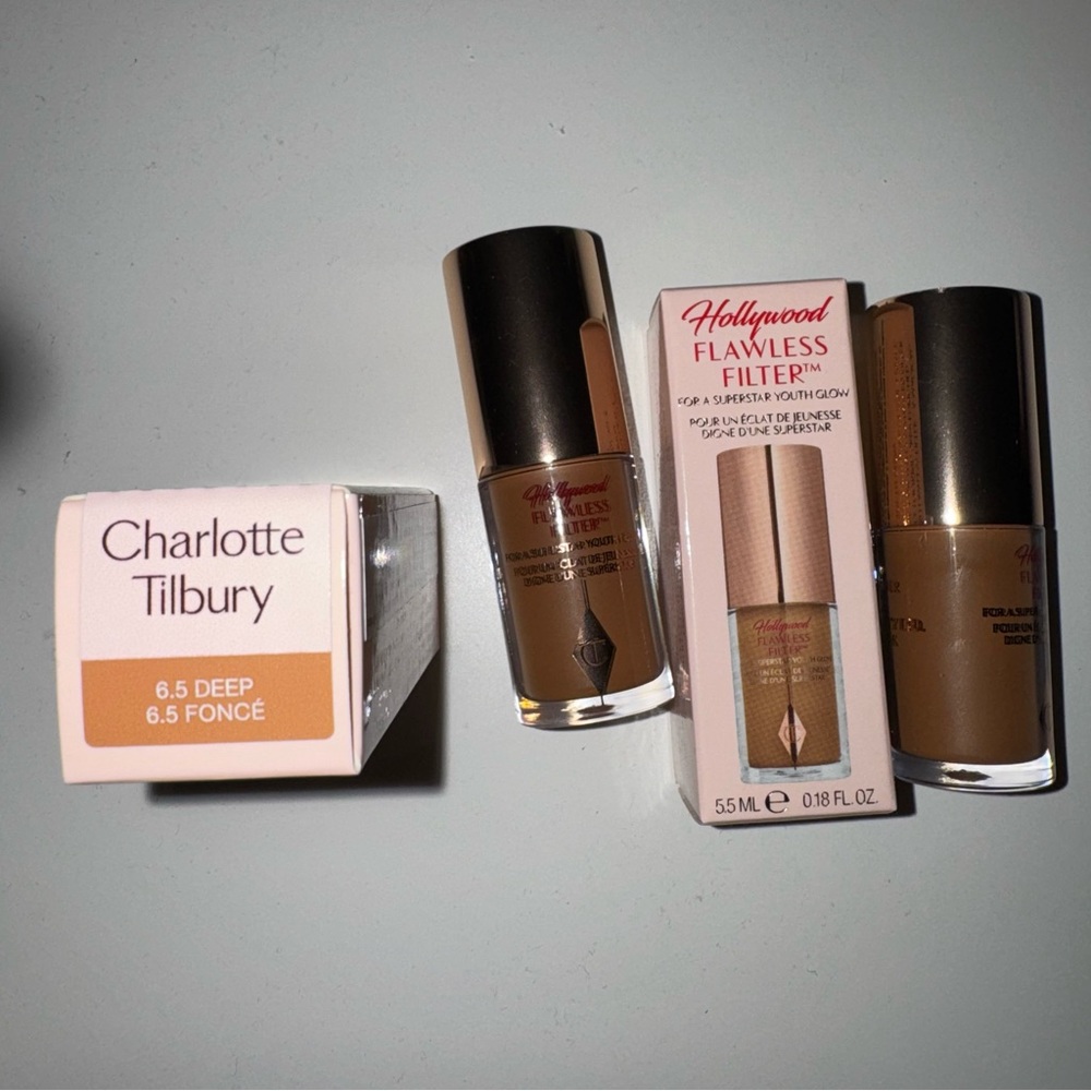 New In Box Charlotte Tilbury HOLLYWOOD FLAWLESS FILTER
6.5 DEEP TRAVEL
